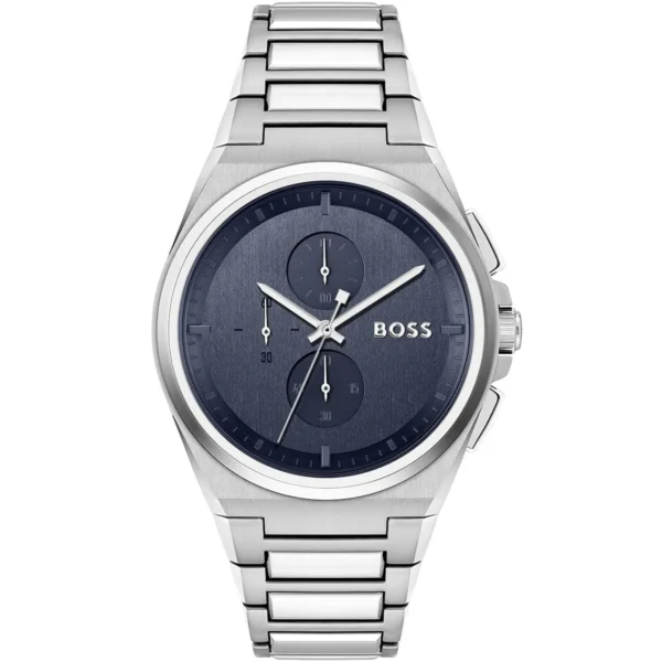 1514048-hugo-boss-watch-men-blue-dial-metal-stainless-silver-strap-quartz-battery-analog-chronograph-steer ساعة هوجو بوس للرجال 1514048