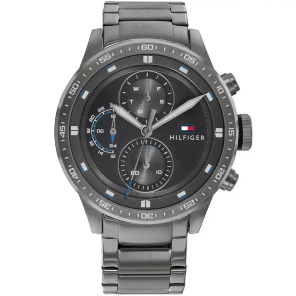 1791806-tommy-hilfiger-watch-men-black-dial-metal-stainless-steel-gunmetal-gray-strap-quartz-analog-chronograph-trent_11zon ساعة تومي هيلفيغر للرجال 1791806