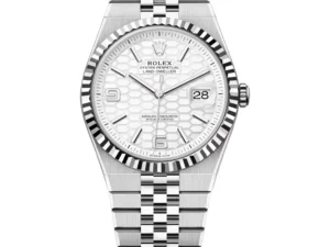 ساعة رولكس لاند دويلر للرجال استيك فضي مينا بيضاء