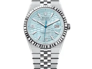 ساعة رولكس لاند دويلر للرجال استيك فضي مينا لبني