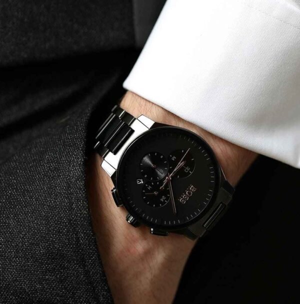 ساعة هوجو بوس استيك سيراميك ومعدن | فخامة تجمع القوة والأناقة