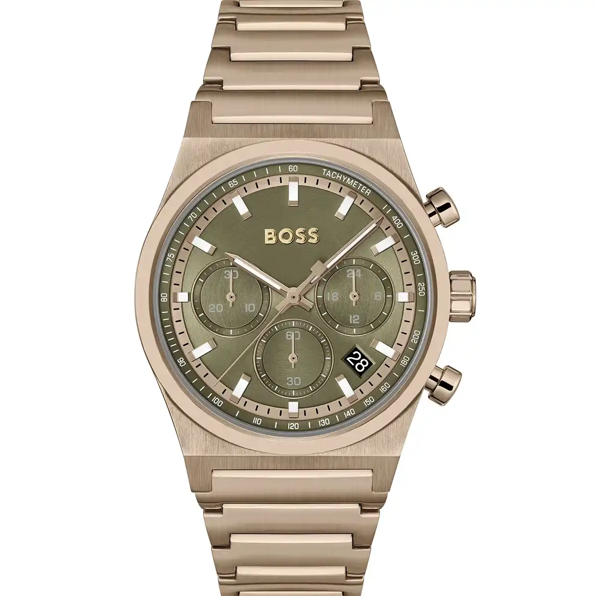 1514222-hugo-boss-original-watch-men-olive-dial-rose-gold-metal-strap-egypt Hugo Boss Watch For Men 1514222 - الصورة 1