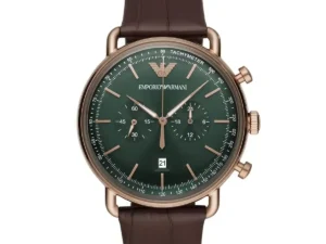 ساعة امبيرو ارماني أوستيك جلد بني – تفاصيل المينا