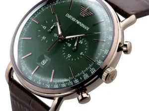 ساعة امبيرو ارماني أوستيك جلد بني – من الجانب