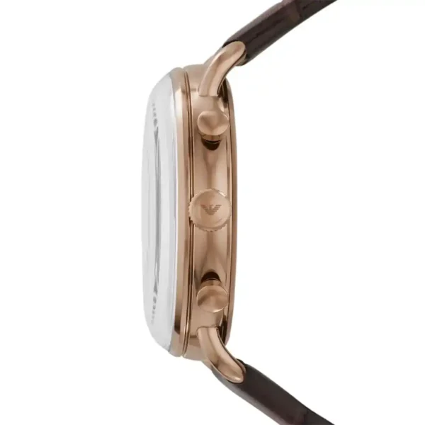 ساعة امبيرو ارماني أوستيك جلد بني – من الجانب