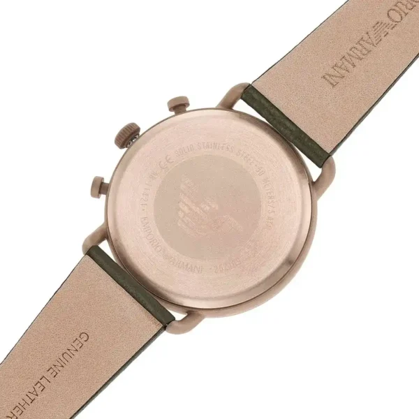 ساعة امبيرو ارماني أوستيك جلد بني – من الخلف