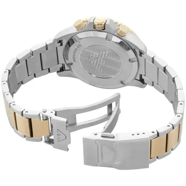 ساعة امبريو ارماني استيك معدن – فخامة فضي × ذهبي بإطلالة راقية