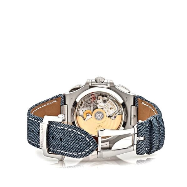 ساعة باتيك فليب استيك أزرق قماش وجلد – مينا أزرق مع مؤشر عدادات