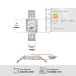 ⁦ساعة فوسيل حريمي استيك معدن فضي – مينا فضي لؤلؤية مع مؤشر شمسي قمري⁩ - الصورة ⁦16⁩