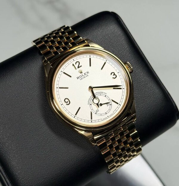 ساعة رولكس 1908 الكلاسيكية - إصدار ذهبي بالكامل بميناءأبيض - الإصدار الأرقى (High Mirror Quality)