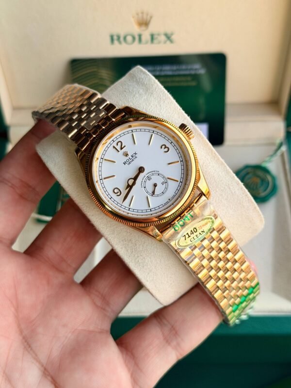 ساعة رولكس 1908 الكلاسيكية - إصدار ذهبي بالكامل بميناءأبيض - الإصدار الأرقى (High Mirror Quality)