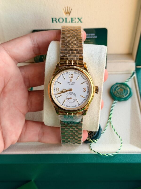 ساعة رولكس 1908 الكلاسيكية - إصدار ذهبي بالكامل بميناءأبيض - الإصدار الأرقى (High Mirror Quality)