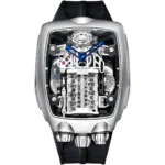 Bugatti x Jacob & Co. Men’s Silver Skeleton Engine Watch