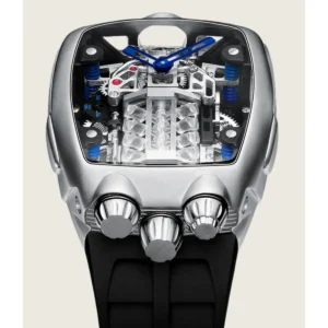 Bugatti x Jacob & Co. Men’s Silver Skeleton Engine Watch
