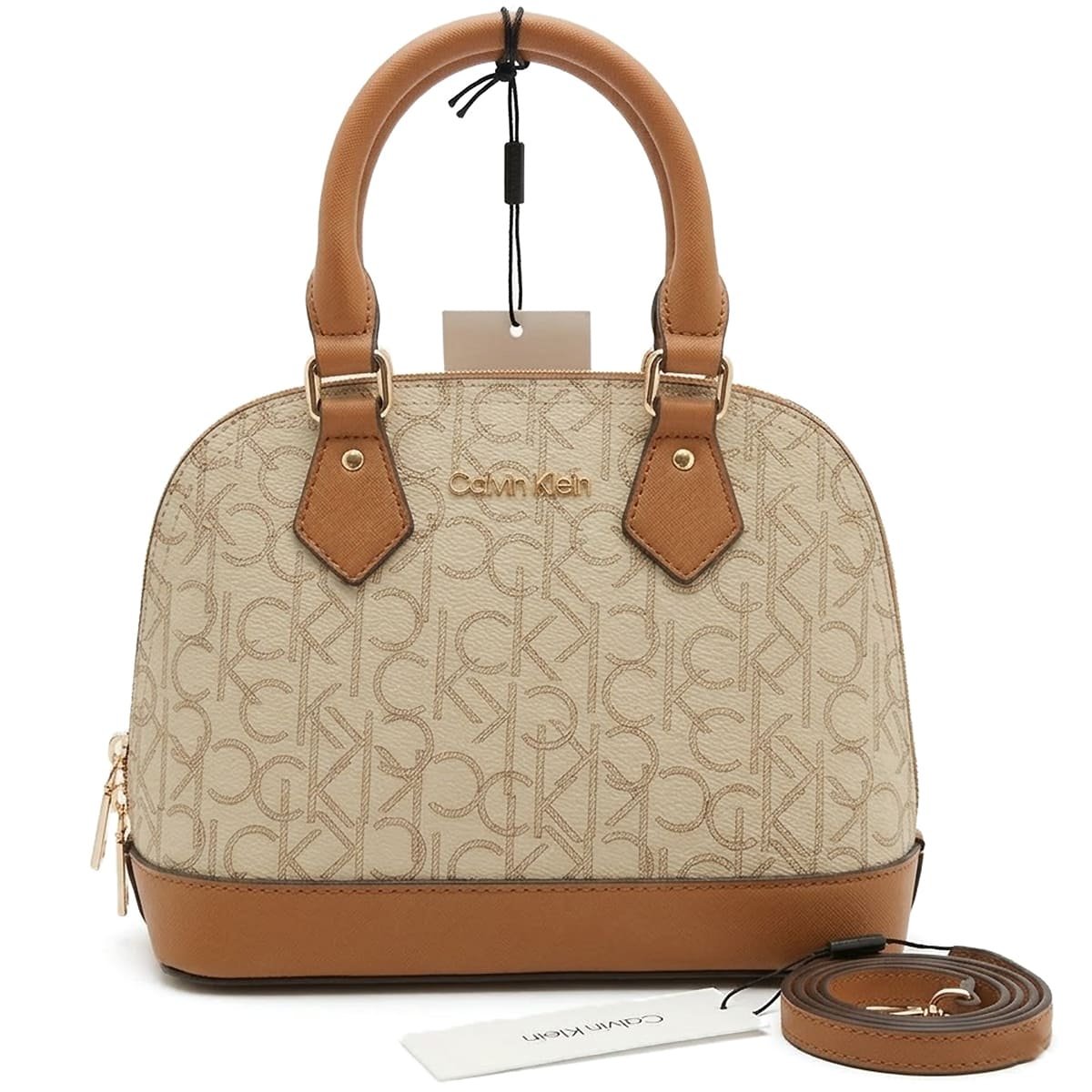 calvin-klein-beige-brown-women-handbag حقيبة يد نسائية من كالفن كلاين باللون البيج والبني