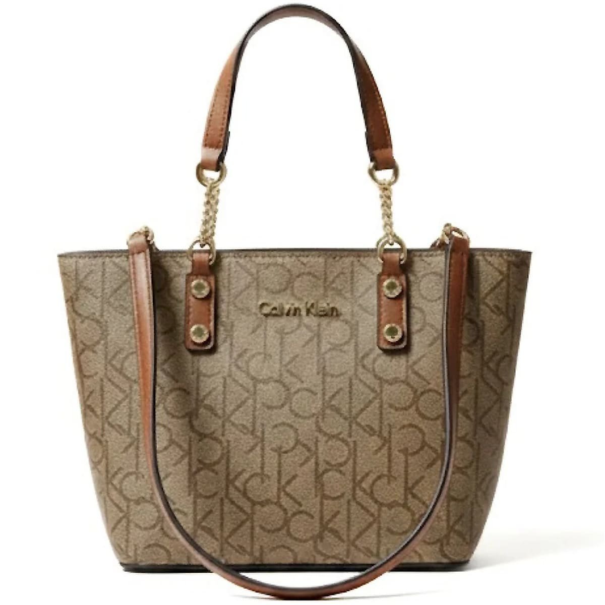 calvin-klein-beige-brown-women-shoulder-bag حقيبة كتف نسائية من كالفن كلاين باللون البيج والبني