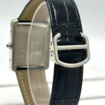 ساعة كارتييه Cartier رجالي مستطيلة بميناء أبيض