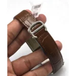 ساعة كارتير Cartier رجالي كلاسيكية بسوار جلد بني
