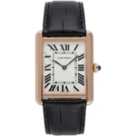 ساعة كارتييه Cartier رجالي مستطيلة بلون ذهبي
