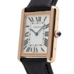 ساعة كارتييه Cartier رجالي مستطيلة بلون ذهبي