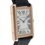 ساعة كارتييه Cartier رجالي مستطيلة بلون ذهبي