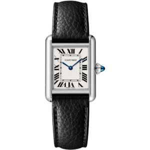ساعة كارتييه Cartier رجالي مستطيلة بسير جلد أسود