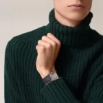 ساعة كارتييه Cartier رجالي مستطيلة بسير جلد أسود