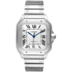 ساعة كارتييه Cartier رجالي بميناء أبيض وشكل مربع