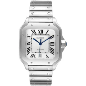 ساعة كارتييه Cartier رجالي بميناء أبيض وشكل مربع