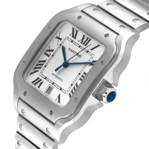 ساعة كارتييه Cartier رجالي بميناء أبيض وشكل مربع