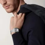 ساعة كارتييه Cartier رجالي بميناء أبيض وشكل مربع