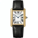 ساعة كارتييه Cartier رجالي تانك Tank بإطار ذهبي