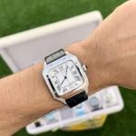 ساعة كارتييه Cartier رجالي بميناء أبيض