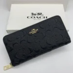 محفظة كوتش COACH حريمي أسود بسحاب موديل F53834