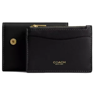 محفظة كوتش COACH حريمي جلد أسود مع حافظة كروت قابلة للفصل