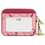 محفظة كروت كوتش COACH حريمي بسحاب ونقشة كرز CR832
