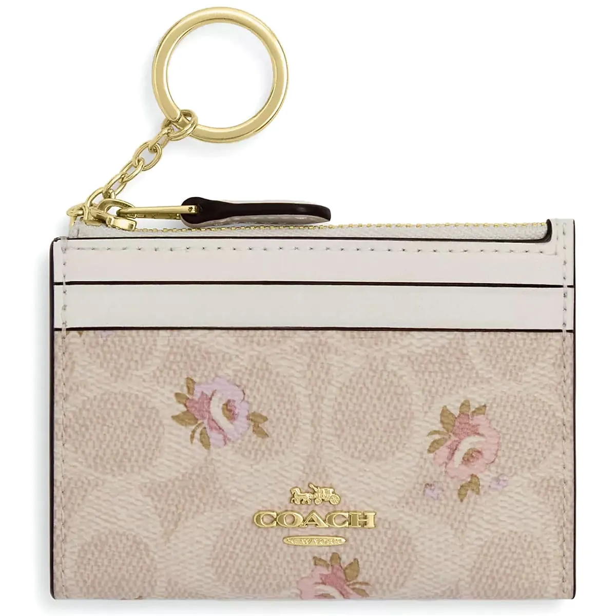 coach-womens-signature-canvas-card-holder-car16-white محفظة كروت كوتش COACH حريمي سيجنتشر موديل CAR16