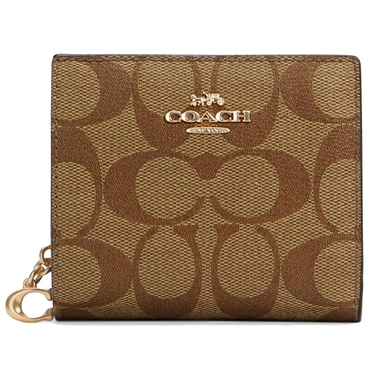 coach-womens-signature-canvas-snap-wallet-c3309-imnlj محفظة كوتش COACH حريمي كابولي موديل C3309 IMNLJ