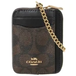 محفظة كروت كوتش COACH حريمي بسحاب سيجنتشر موديل CW883