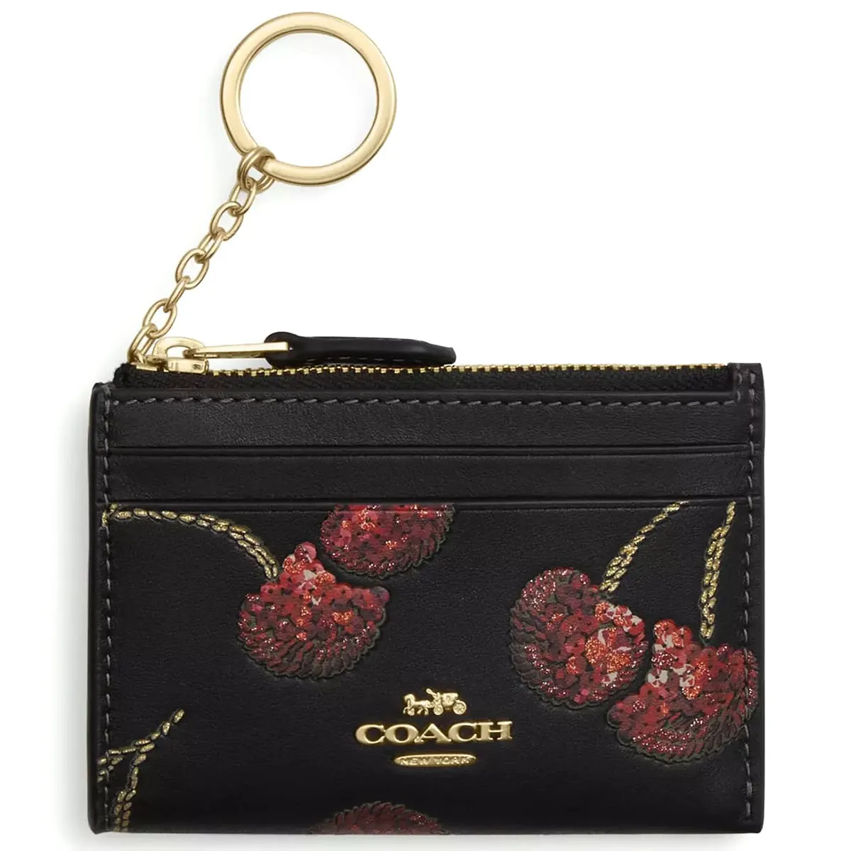 coach-womens-signature-floral-zip-card-case-cdf83-ima47 محفظة كروت كوتش COACH حريمي سيجنتشر بنقشة الزهور موديل CDF83