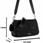 حقيبة كتف نسائية سوداء من جيس Guess ، موديل Hwevg951320