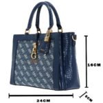 حقيبة يد نسائية من جيس Guess باللونين الأزرق والأبيض ، موديل Hwda9213060