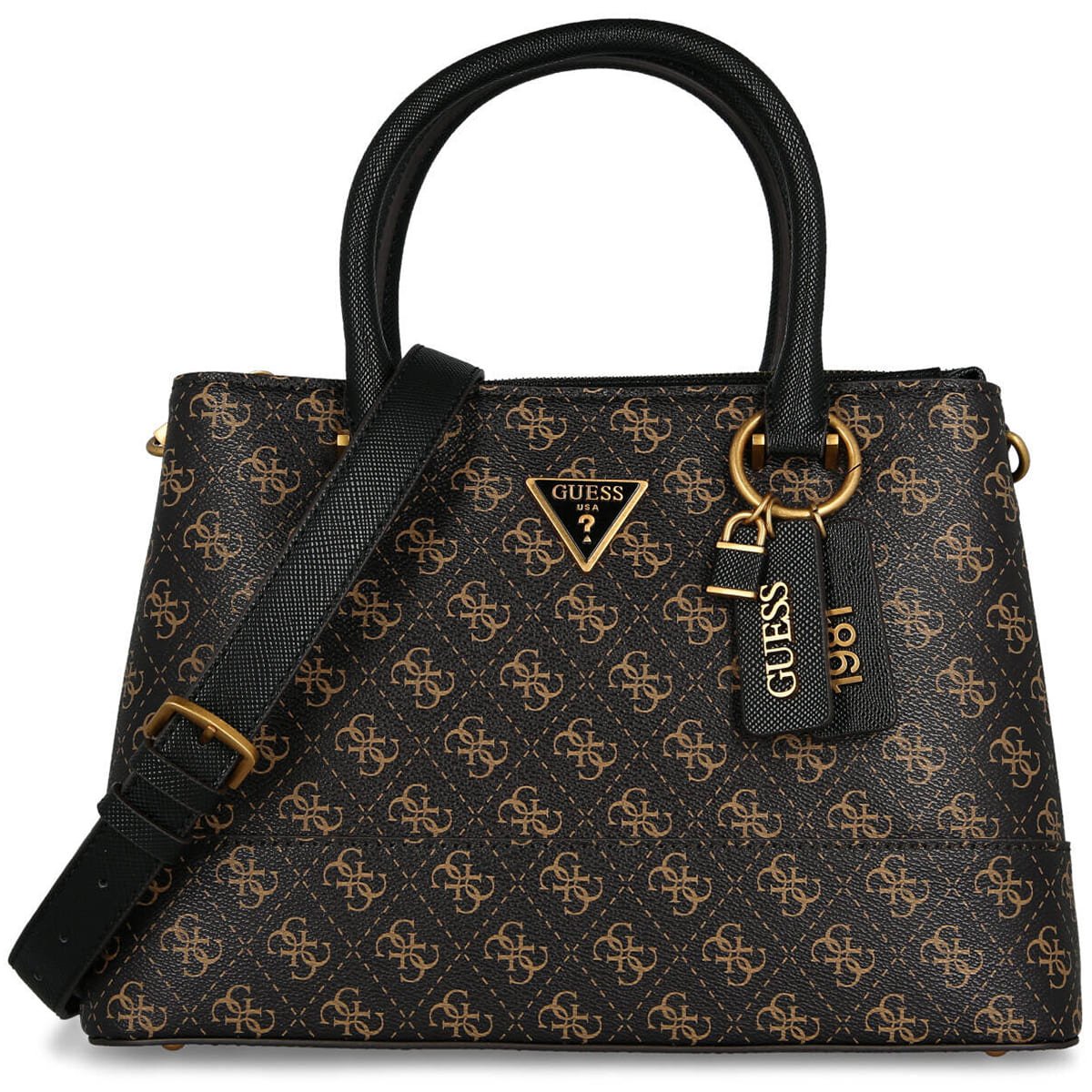 guess-brown-black-women-handbag-hwqb83-77060 حقيبة يد نسائية من جيس Guess باللونين البني والأسود Hwqb83 77060