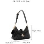 حقيبة كتف نسائية من جيس Guess باللون الأسود الفحمي Hwsg7993730 Clo