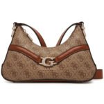 حقيبة كروسبودي نسائية من Guess بشعار جيس لاتيه ، لون بني فاتح ، رقم الموديل Hwsg7993730 Ltl