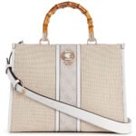 حقيبة يد نسائية من جيس Guess باللونين الوردي والأبيض ، موديل Hwag9337220 Ndl