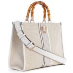 حقيبة يد نسائية من جيس Guess باللونين الوردي والأبيض ، موديل Hwag9337220 Ndl