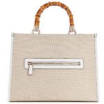 حقيبة يد نسائية من جيس Guess باللونين الوردي والأبيض ، موديل Hwag9337220 Ndl
