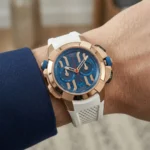 Jacob & Co. Men’s Epic X Chrono Blue Dial White Strap Watch