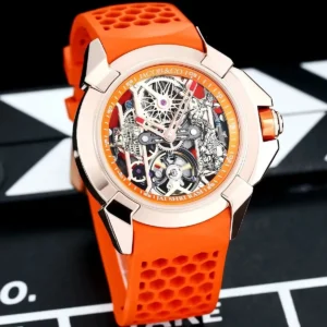 Jacob & Co. Men’s Epic X Skeletonized “Jai Shri Ram” Orange Watch